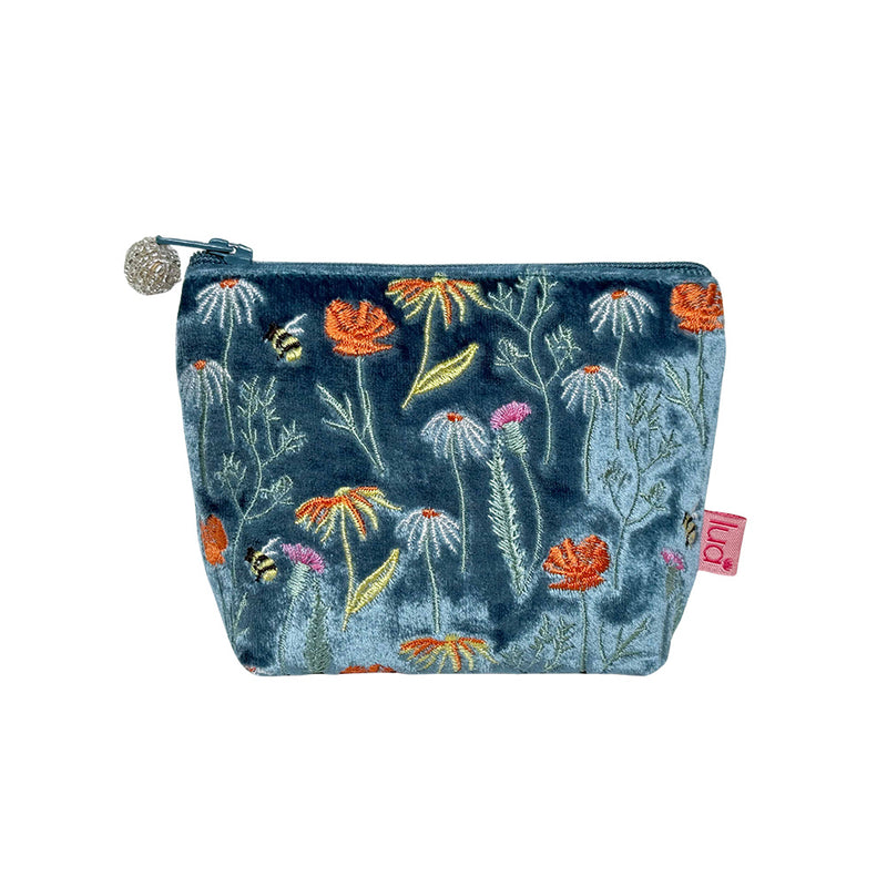 Pwrs Bychan Melfed - Dôl | Velvet Mini Purse - Meadow