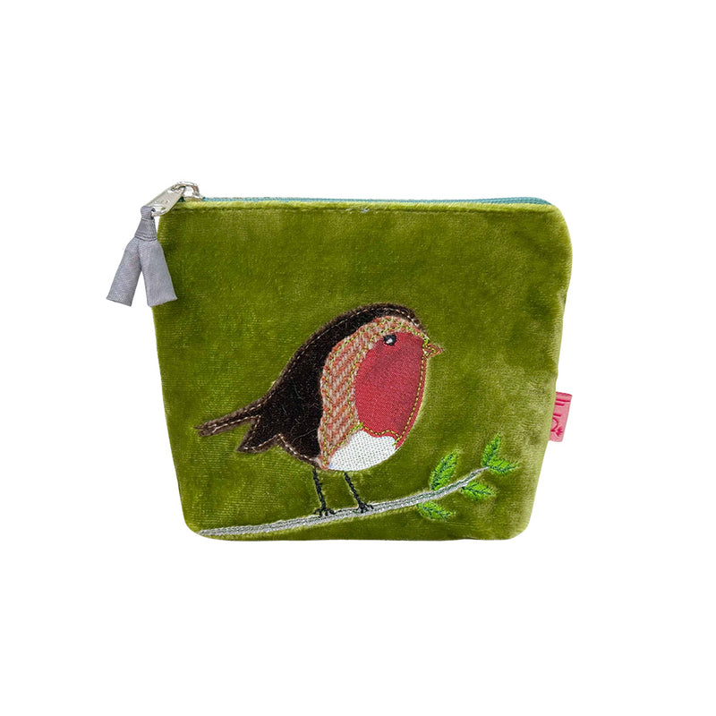 Pwrs Bychan Melfed - Robin | Velvet Mini Purse - Robin