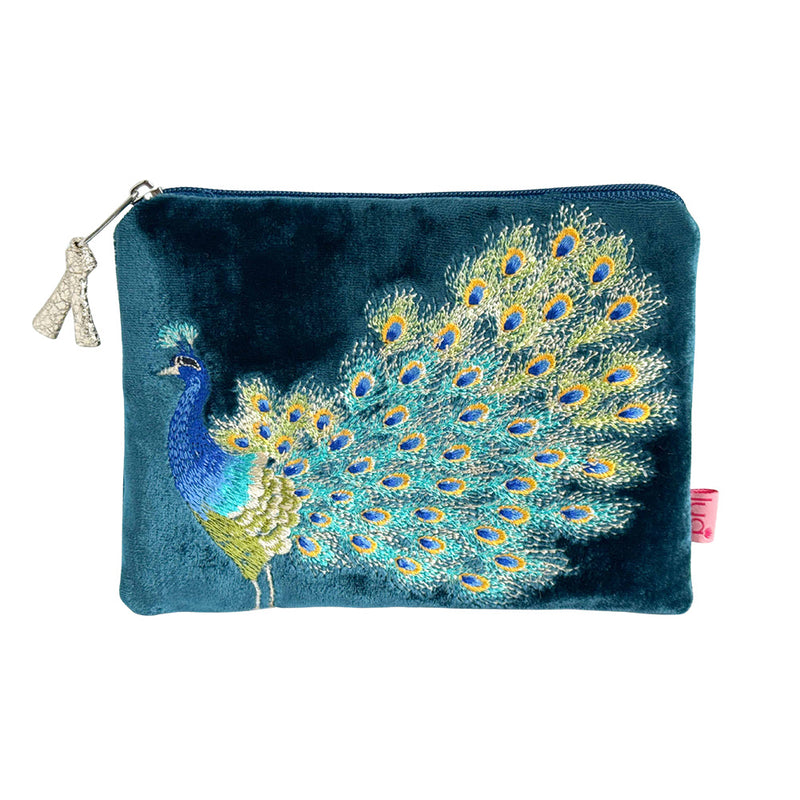 Pwrs Melfed - Paen | Velvet Purse - Peacock