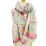Sgarff Cotwm Nansi - Llwyd | Nansi Cotton Scarf - Grey