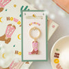 Modrwy Goriadau Esgid Cowboi Enamel | Enamel Cowboy Boot Keyring