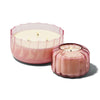 Cannwyll Bersawrus - Pinc | Ripple Glass Candle - Desert Peach