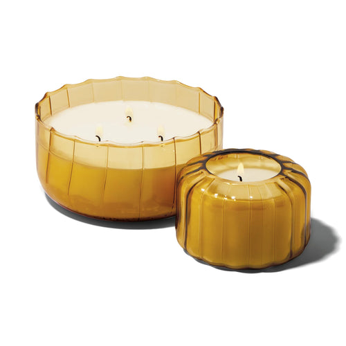 Cannwyll Bersawrus - Ember Aur  | Ripple Glass Candle - Golden Ember