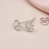 Clustdlysau Styd Arian | Sterling Silver Stud Earrings - Little Flower with Pearl