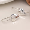 Clustdlysau Arian | Sterling Silver Earrings - Hammered Heart