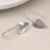 Clustdlysau Arian | Sterling Silver Earrings - Hammered Heart