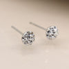 Clustdlysau Styd Arian | Sterling Silver Stud Earrings - Clear Shamballa