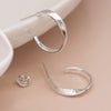 Clustdlysau Arian | Sterling Silver Earrings - Twist Hoop