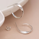 Clustdlysau Arian | Sterling Silver Earrings - Twist Hoop