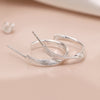 Clustdlysau Arian | Sterling Silver Earrings - Twist Hoop