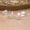 Clustdlysau Styd Arian | Sterling Silver Studs - Sitting Cats