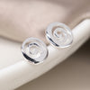 Clustdlysau Styd Arian | Sterling Silver Studs - Spiral