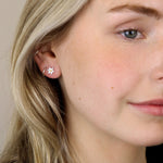 Clustdlysau Styd Arian | Sterling Silver Studs - Daffodils