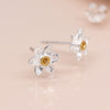 Clustdlysau Styd Arian | Sterling Silver Studs - Daffodils