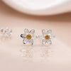 Clustdlysau Styd Arian | Sterling Silver Studs - Daffodils