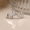 Clustdlysau Styd Arian | Sterling Silver Studs - Reindeer and Snowflake