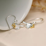 Clustdlysau Arian | Sterling Silver Drop Earrings - Robin