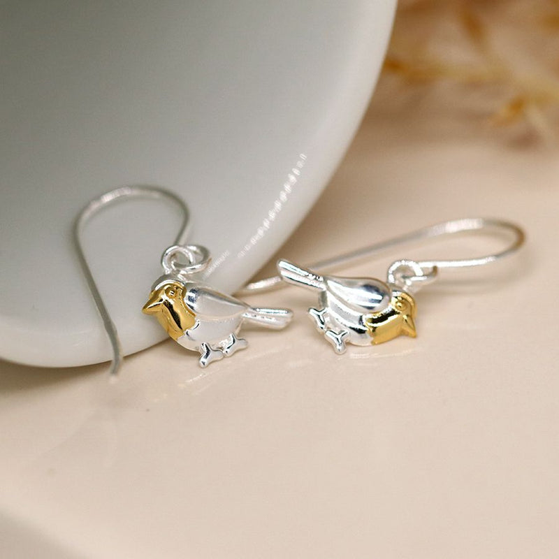 Clustdlysau Arian | Sterling Silver Drop Earrings - Robin