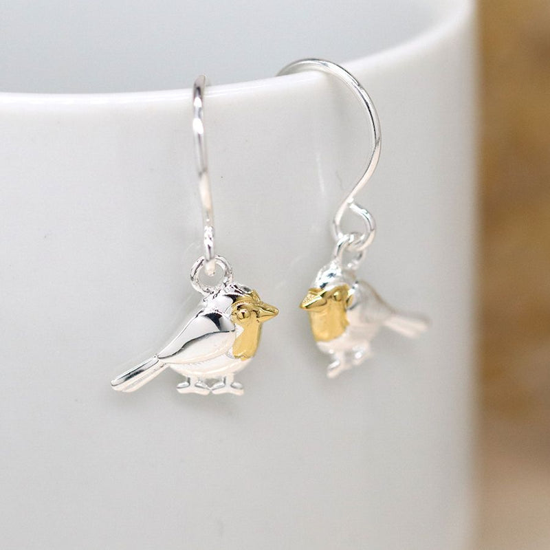 Clustdlysau Arian | Sterling Silver Drop Earrings - Robin