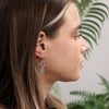 Clustdlysau Arian | Sterling Silver Drop Earrings - Aqua Chalcedony Teardrop