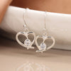 Clustdlysau Arian | Sterling Silver Earrings - CZ Heart