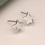 Clustdlysau Arian | Sterling Silver Pearl Star Stud Earrings