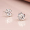 Clustdlysau Styd Arian | Sterling Silver Studs - CZ Paws