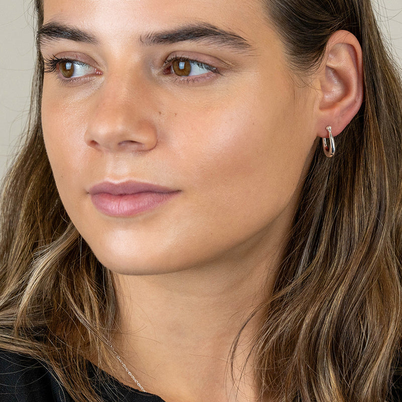 Clustdlysau Arian | Sterling Silver Earrings - Simple Hinged Hoop