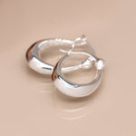 Clustdlysau Arian | Sterling Silver Earrings - Simple Hinged Hoop