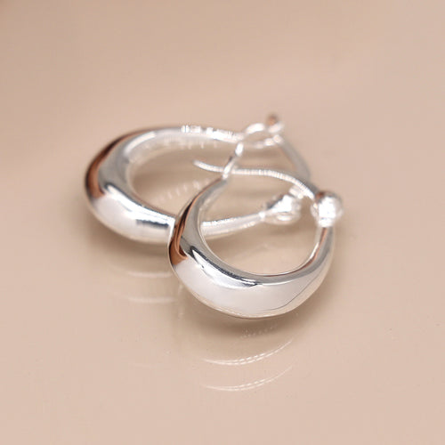 Clustdlysau Arian | Sterling Silver Earrings - Simple Hinged Hoop