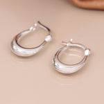 Clustdlysau Arian | Sterling Silver Earrings - Simple Hinged Hoop