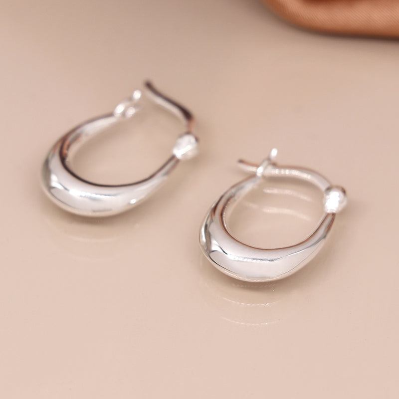Clustdlysau Arian | Sterling Silver Earrings - Simple Hinged Hoop