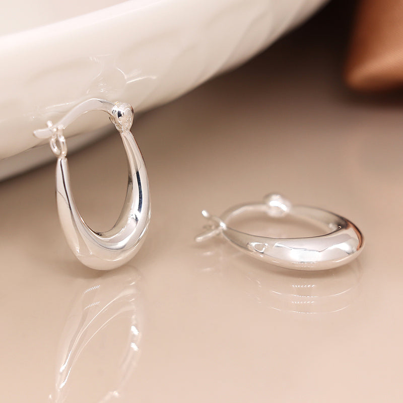 Clustdlysau Arian | Sterling Silver Earrings - Simple Hinged Hoop
