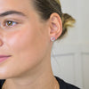 Clustdlysau Styd Arian | Sterling Silver Studs - Faceted Heart