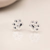 Clustdlysau Styd Arian | Sterling Silver Stud Earrings - Tiny Paw Print