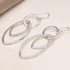 Clustdlysau Arian | Sterling Silver Earrings - Hoop and Double Marquis