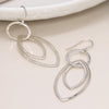 Clustdlysau Arian | Sterling Silver Earrings - Hoop and Double Marquis