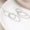 Clustdlysau Arian | Sterling Silver Earrings - Hoop and Double Marquis