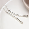 Clustdlysau Arian | Sterling Silver Earrings - Tapered Bar Drop