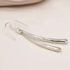 Clustdlysau Arian | Sterling Silver Earrings - Tapered Bar Drop