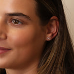 Clustdlysau Styd Arian | Sterling Silver Stud Earrings - Infinity