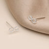 Clustdlysau Styd Arian | Sterling Silver Stud Earrings - Infinity