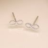 Clustdlysau Styd Arian | Sterling Silver Stud Earrings - Infinity