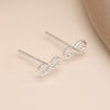 Clustdlysau Styd Arian | Sterling Silver Stud Earrings - Infinity