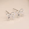 Clustdlysau Styd Arian | Sterling Silver Stud Earrings - Little Bow