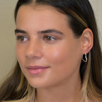 Clustdlysau Arian | Sterling Silver Earrings - Heart Hoop