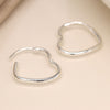 Clustdlysau Arian | Sterling Silver Earrings - Heart Hoop