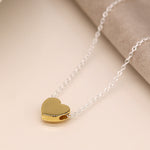 Cadwen Arian - Calon Aur | Silver Necklace - Gold Heart