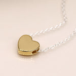 Cadwen Arian - Calon Aur | Silver Necklace - Gold Heart