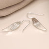 Clustdlysau Arian | Sterling Silver Earrings - Foil Texture Marquis